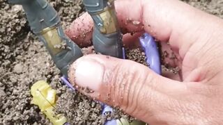 washing toys full of mud