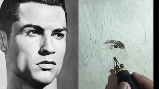 Pyrography of Cristiano Ronaldo