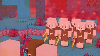 Villager vs piglin minecraft animation