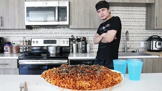 Most Korean Fire Noodles Ever Eaten (x15 Packs) | 불닭 볶음면 도전