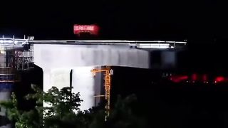An 8,000-tonne pre-built bridge structure was rotated 82.8 degrees into place in 90 minutes in China.