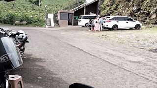 Mountain with motorcycle