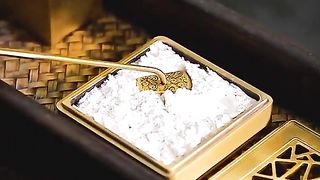 Gold ASMR incense burner relaxing, relaxing video