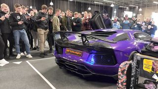 Big flames! | Loud Capristo exhaust on Aventador | 4K