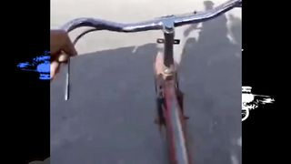 Skill and luck riding a bicycle #funnyvideo