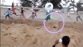 children being chased by dolls