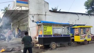 a street cart fire that almost engulfed the minimarket