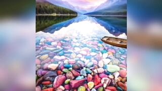 Beauty of water with stones an fish