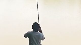 Fishing big fish on/Mancing kerai 2kg