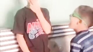 Cute smart boy treading song