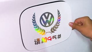 Colorful laser fuel tank sticker, with car logo design, suitable for all kinds of models of use, sun protection does not damage the car paint.