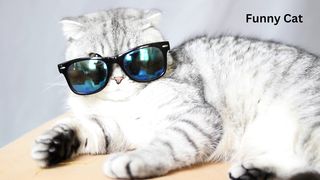 Cute cat wearing glasses