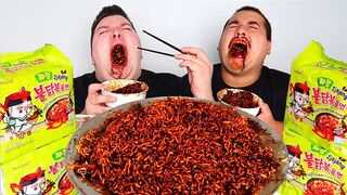 BLACK BEAN FIRE NOODLES • Mukbang & Recipe