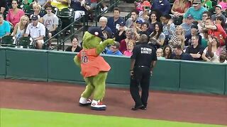 Security Guard tricked to dance