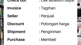 Vocabulary Seputar belanja
