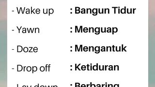 Sleeping Vocabulary