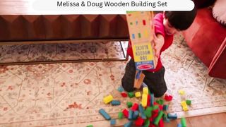 Melissa & Doug Wooden Building Set - 100 Blocks in 4 Colors and 9 Shapes 2