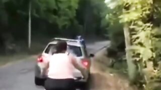 Woman going for a walk in jungle????????