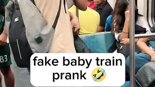 Fake baby on a train