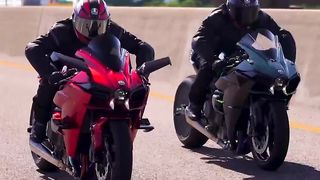 two Kawasaki ninja H2 motorbikes