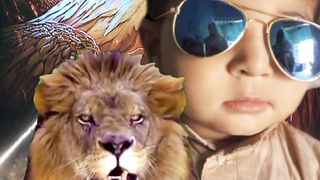 Sardar Arham with lion