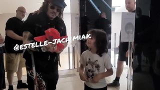 Meeting with Johnny Depp/who speak French with my son Sacha at Hellfest Festival (Fr) June 15, 2023