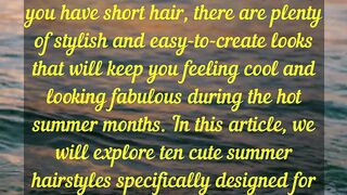 10 Cute Summer Hairstyles for Short Hair