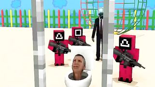 When Skibidi Toilet And Cameraman Plays Squid Game Pull-up Workout