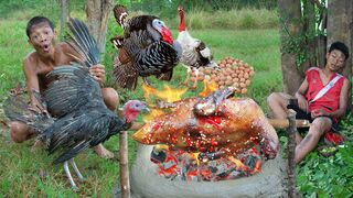 Turkey chicken, cooking recipes lifestyle  Primitive technology