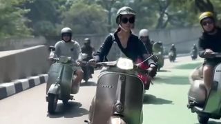 Riding with vespa