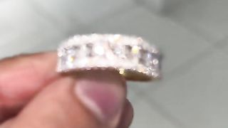 Real Diamond & Solid Gold Trio Set Wedding Bands by Ijaz Jewelers