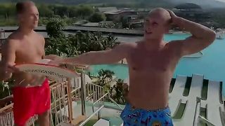 Boss on the water slide