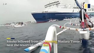 Indonesian ferry carrying 271 people catches fire near Bali