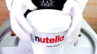 Nutella ice cream rolls street food