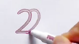 A few numbers and letters to draw two birds