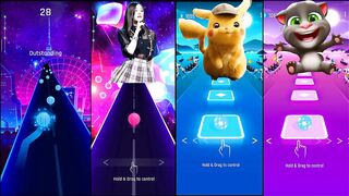 Squid game -Black pink -Pikachu -Talking Tom -Dancing road Vs Tiles hop.mp4