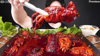 ASMR MUKBANG | SPICY SEAFOOD BOIL ???????? 직접만든 해물찜 먹방 SQUID OCTOPUS LOBSTER TAIL MUSHROOM EATING SOUNDS