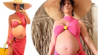 Kourtney Kardashian's Stunning Pink Dress Reveals Pregnant Belly on Babymoon