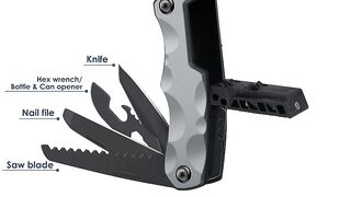 Multitool Camping Accessories Stocking Stuffers for Men Dad Gifts 13 In 1 Survival Multi Tools Hamme