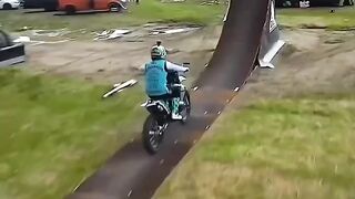 Jumping on the bike