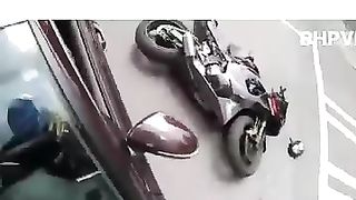 Funny Super bike accident