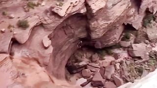 Rope Swinging In Moab, Utah