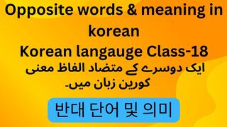 Korean class-18 | Opposite words in Korean | language info4