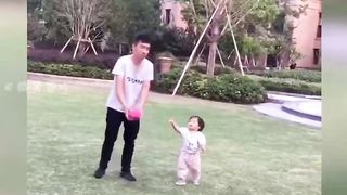 The Funny Moment of Father Bringing Children