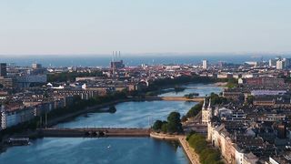 beautiful city view from above
