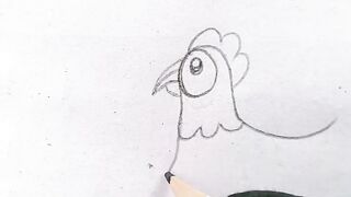 easy hen drawing
