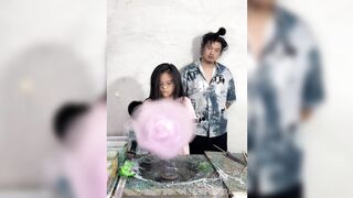 Make cotton candy with kids