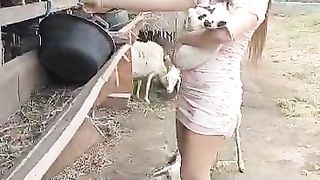 woman raises goats
