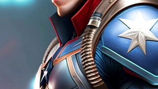 Captain america cyberpunk version, created with Ai