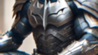 Superhero in battle armor